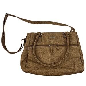 Koltov Brown Textured Faux Leather Crossbody Bag